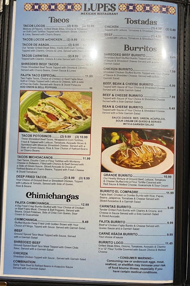 Lupes Mexican restaurant Menu image 4
